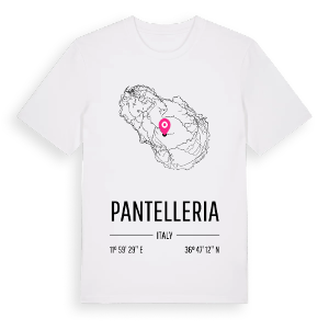 Pantelleria karta t-shirt – ekologisk bomull t-shirt från Pinshirt