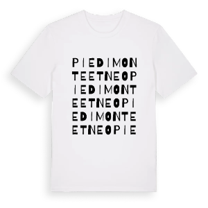 Piedimonte Etneo ordlek t-shirt – ekologisk bomull t-shirt från Pinshirt