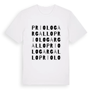 Priolo Gargallo ordlek t-shirt – ekologisk bomull t-shirt från Pinshirt