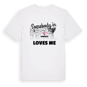 Någon i Ramacca älskar mig t-shirt – ekologisk bomull t-shirt från Pinshirt