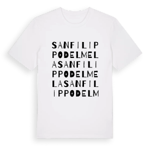 San Filippo del Mela ordlek t-shirt – ekologisk bomull t-shirt från Pinshirt