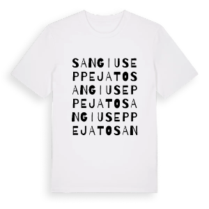 San Giuseppe Jato ordlek t-shirt – ekologisk bomull t-shirt från Pinshirt