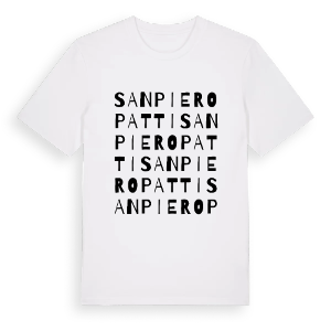 San Piero Patti ordlek t-shirt – ekologisk bomull t-shirt från Pinshirt