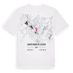 Santa Maria di Licodia karta t-shirt – ekologisk bomull t-shirt från Pinshirt