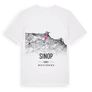 Sinop karta t-shirt – ekologisk bomull t-shirt från Pinshirt