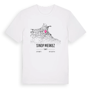 Sinop Merkez karta t-shirt – ekologisk bomull t-shirt från Pinshirt