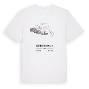 Zeytinlik Mahallesi karta t-shirt – ekologisk bomull t-shirt från Pinshirt