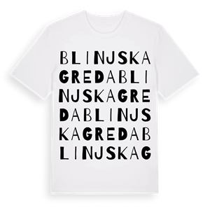 Blinjska Greda ordlek t-shirt – ekologisk bomull t-shirt från Pinshirt