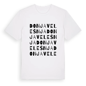 Donja Velešnja ordlek t-shirt – ekologisk bomull t-shirt från Pinshirt