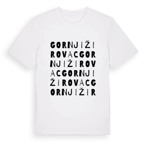 Gornji Žirovac ordlek t-shirt – ekologisk bomull t-shirt från PinShirt