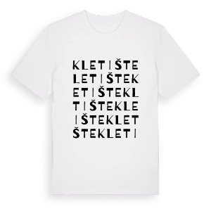 Kletište ordlek t-shirt – ekologisk bomull t-shirt från Pinshirt