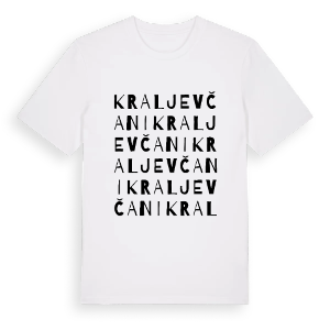 Kraljevčani ordlek t-shirt – ekologisk bomull t-shirt från Pinshirt