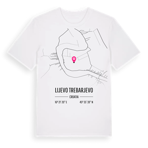Lijevo Trebarjevo karta t-shirt – ekologisk bomull t-shirt från Pinshirt