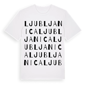 Ljubljanica ordlek t-shirt – ekologisk bomull t-shirt från Pinshirt
