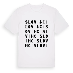 Slovinci ordlek t-shirt – ekologisk bomull t-shirt från Pinshirt