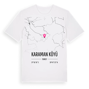 Karaman Köyü karta t-shirt – ekologisk bomull t-shirt från Pinshirt