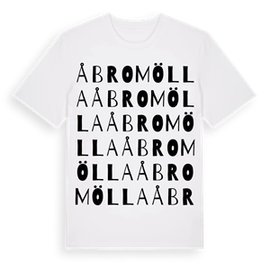 Åbromölla ordlek t-shirt – ekologisk bomull t-shirt från Pinshirt