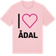 Pink Cotton t-shirt med Jag älskar Ådal t-shirt stort tryck