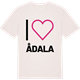Vintage White t-shirt med Jag älskar Ådala t-shirt stort tryck
