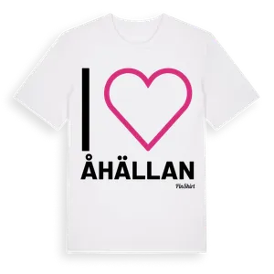 Jag älskar Åhällan t-shirt stort tryck – ekologisk bomull t-shirt från Pinshirt