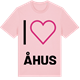 Pink Cotton t-shirt med Jag älskar Åhus t-shirt stort tryck