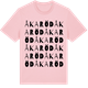 Pink Cotton t-shirt med Åkaröd ordlek t-shirt