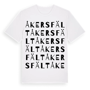 Åkersfält ordlek t-shirt – ekologisk bomull t-shirt från Pinshirt