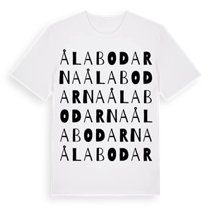 Ålabodarna ordlek t-shirt – ekologisk bomull t-shirt från Pinshirt