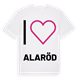 White t-shirt med Jag älskar Alaröd t-shirt stort tryck