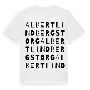 Albert Lindbergs torg ordlek t-shirt – ekologisk bomull t-shirt från Pinshirt