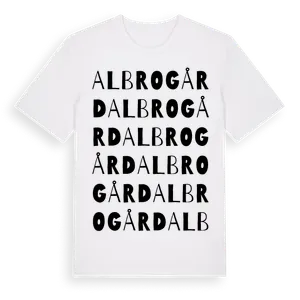Albrogård ordlek t-shirt – ekologisk bomull t-shirt från Pinshirt