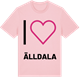 Pink Cotton t-shirt med Jag älskar Älldala t-shirt stort tryck