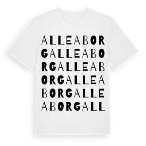 Alleaborg ordlek t-shirt – ekologisk bomull t-shirt från Pinshirt