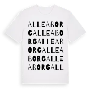Alleaborg ordlek t-shirt – ekologisk bomull t-shirt från Pinshirt