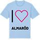 Blue Soul t-shirt med Jag älskar Almaröd t-shirt stort tryck