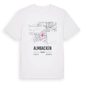 Almbacken karta t-shirt – ekologisk bomull t-shirt från Pinshirt