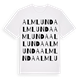 White t-shirt med Almlunda ordlek t-shirt