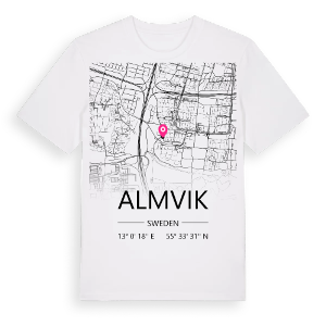 Almvik karta t-shirt – ekologisk bomull t-shirt från Pinshirt