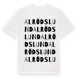 White t-shirt med Alrödslund ordlek t-shirt