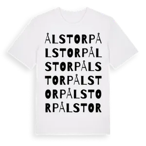 Ålstorp ordlek t-shirt – ekologisk bomull t-shirt från Pinshirt