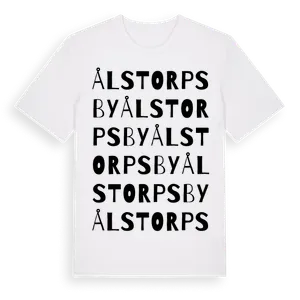 Ålstorps By ordlek t-shirt – ekologisk bomull t-shirt från Pinshirt