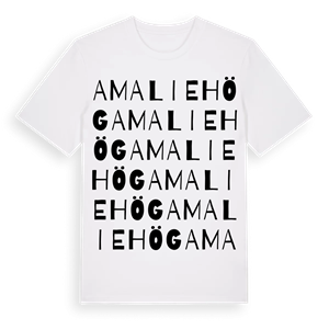 Amaliehög ordlek t-shirt – ekologisk bomull t-shirt från Pinshirt