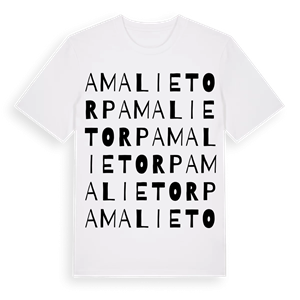 Amalietorp ordlek t-shirt – ekologisk bomull t-shirt från Pinshirt