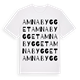 White t-shirt med Amnabygget ordlek t-shirt