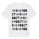 White t-shirt med Amnabygget ordlek t-shirt