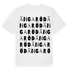 Ängaröd ordlek t-shirt – ekologisk bomull t-shirt från Pinshirt