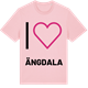 Pink Cotton t-shirt med Jag älskar Ängdala t-shirt stort tryck