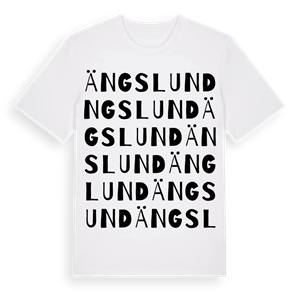 Ängslund ordlek t-shirt – ekologisk bomull t-shirt från Pinshirt