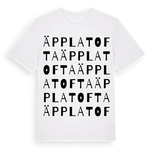 Äpplatofta ordlek t-shirt – ekologisk bomull t-shirt från Pinshirt