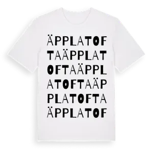 Äpplatofta ordlek t-shirt – ekologisk bomull t-shirt från Pinshirt